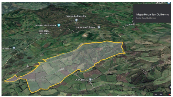 Figura 1: Ubicación de la hacienda San Guillermo en el norte de Ecuador, provincia del Carchi, cantón Tulcán