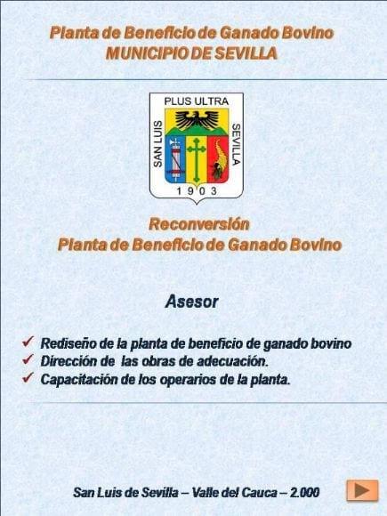 PLANTA DE BENEFICIO MUNICIPIO DE SEVILLA -VALLE DEL CAUCA